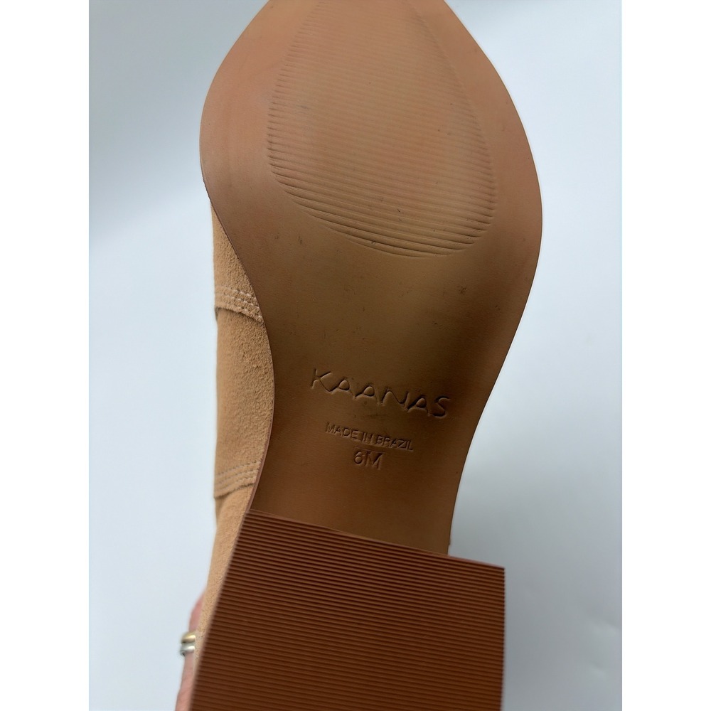 Kaanas Porto Tan Suede Western Pointed Toe Block Heel Boots Size 6M Brazil NIB - Picture 5 of 5